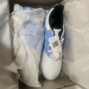 Adidas White and Light Blue Running Shoes